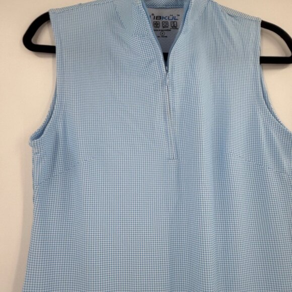 Ibkul Womens Sleeveless Dress S Blue Check UPF 50+ - Picture 7 of 11